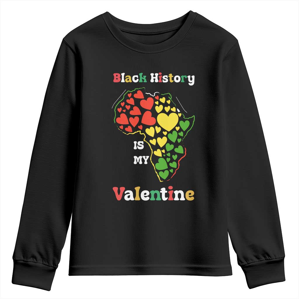 Melanin Queen Black History Month Youth Sweatshirt Is My Valentine TS12 Black Print Your Wear