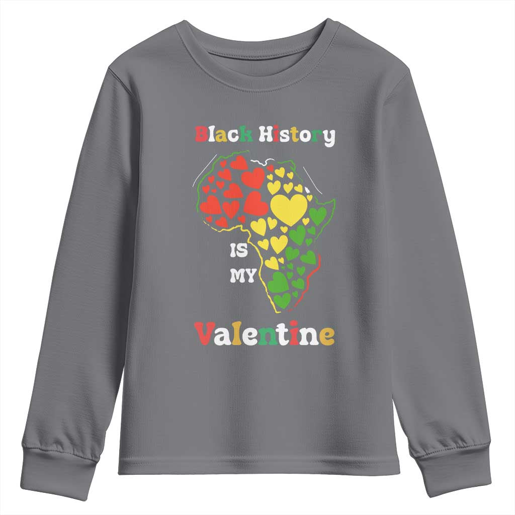 Melanin Queen Black History Month Youth Sweatshirt Is My Valentine TS12 Charcoal Print Your Wear