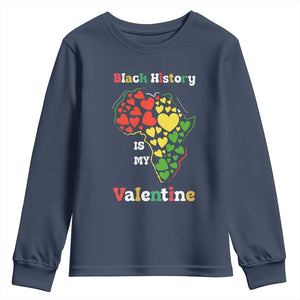Melanin Queen Black History Month Youth Sweatshirt Is My Valentine TS12 Navy Print Your Wear