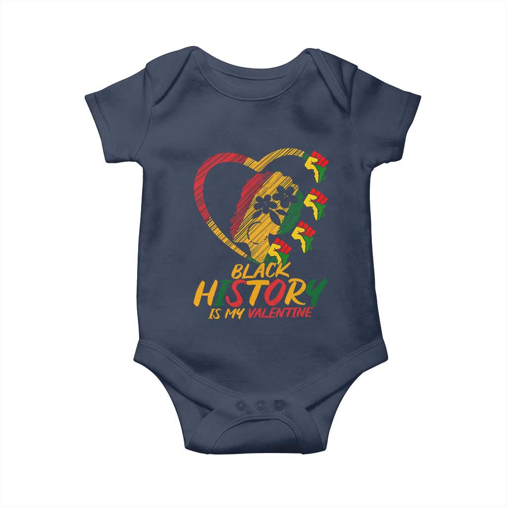 Black History Is My Valentine Baby Onesie Gift For Melanin Queen TS12 Navy Print Your Wear