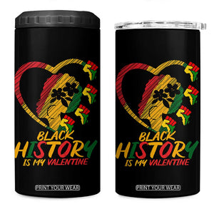 Black History Is My Valentine 4 in 1 Can Cooler Tumbler Gift For Melanin Queen TS12 One Size: 16 oz Black Print Your Wear