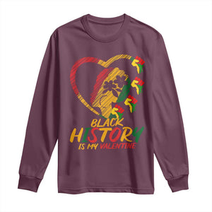 Black History Is My Valentine Long Sleeve Shirt Gift For Melanin Queen TS12 Maroon Print Your Wear