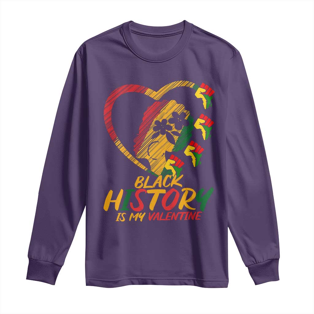 Black History Is My Valentine Long Sleeve Shirt Gift For Melanin Queen TS12 Purple Print Your Wear