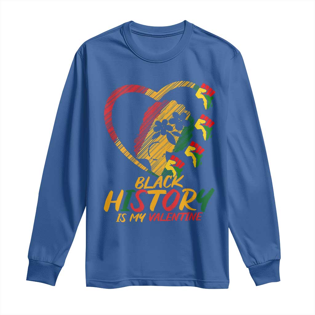 Black History Is My Valentine Long Sleeve Shirt Gift For Melanin Queen TS12 Royal Blue Print Your Wear