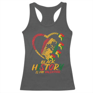 Black History Is My Valentine Racerback Tank Top Gift For Melanin Queen TS12 Dark Heather Print Your Wear