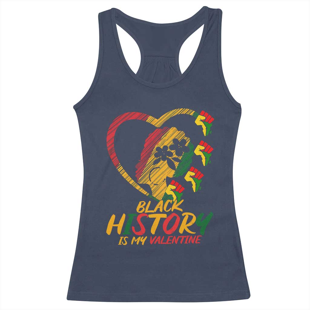 Black History Is My Valentine Racerback Tank Top Gift For Melanin Queen TS12 Navy Print Your Wear