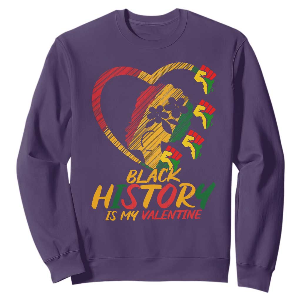 Black History Is My Valentine Sweatshirt Gift For Melanin Queen TS12 Purple Print Your Wear