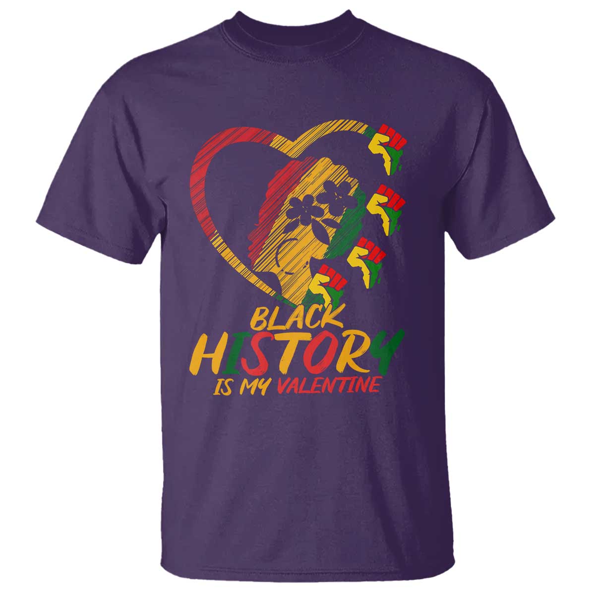 Black History Is My Valentine T Shirt Gift For Melanin Queen TS12 Purple Print Your Wear
