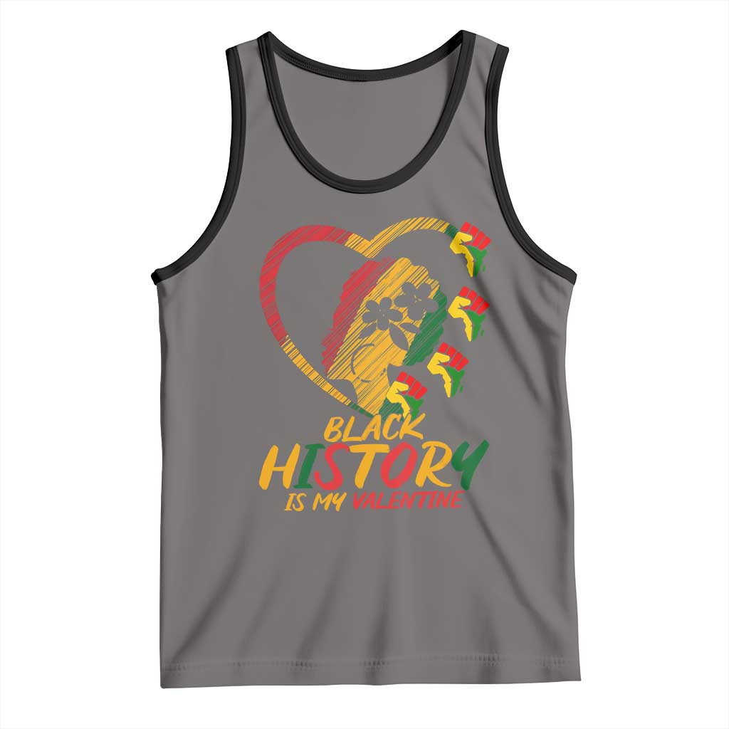 Black History Is My Valentine Tank Top Gift For Melanin Queen TS12 Deep Heather Black Print Your Wear