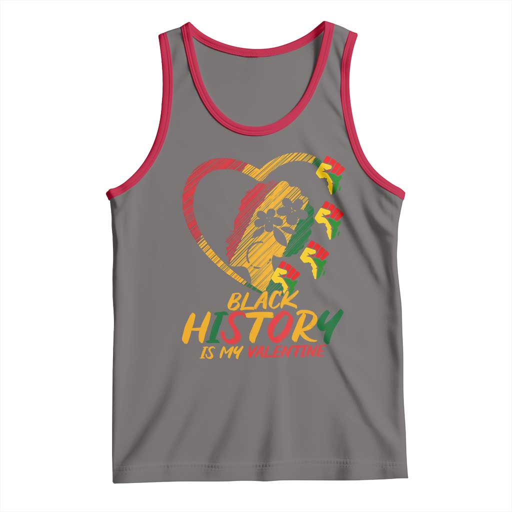 Black History Is My Valentine Tank Top Gift For Melanin Queen TS12 Deep Heather Red Print Your Wear
