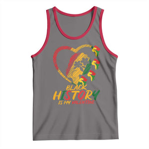 Black History Is My Valentine Tank Top Gift For Melanin Queen TS12 Deep Heather Red Print Your Wear