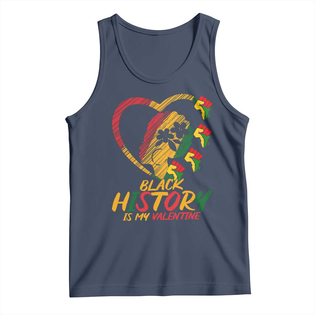 Black History Is My Valentine Tank Top Gift For Melanin Queen TS12 Navy Print Your Wear