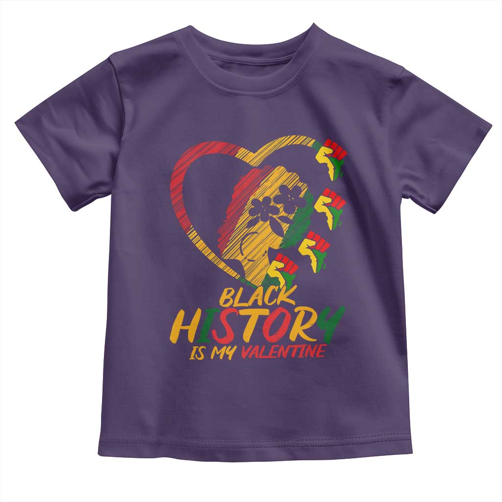 Black History Is My Valentine Toddler T Shirt Gift For Melanin Queen TS12 Purple Print Your Wear