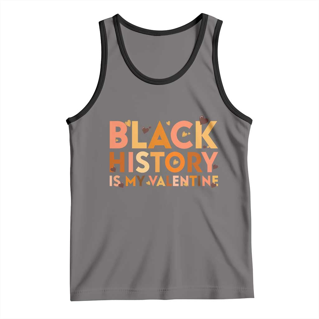 Black History Is My Valentine Tank Top African American Women Pride TS12 Deep Heather Black Print Your Wear