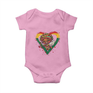 Cute Black Cupid Baby Onesie Melanin Pride Valentines Day Gift TS12 Light Pink Print Your Wear