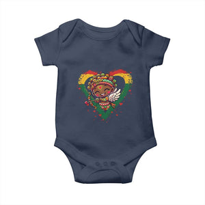 Cute Black Cupid Baby Onesie Melanin Pride Valentines Day Gift TS12 Navy Print Your Wear