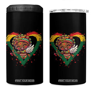Cute Black Cupid 4 in 1 Can Cooler Tumbler Melanin Pride Valentines Day Gift TS12 One Size: 16 oz Black Print Your Wear