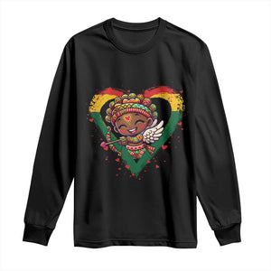Cute Black Cupid Long Sleeve Shirt Melanin Pride Valentines Day Gift TS12 Black Print Your Wear