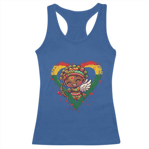 Cute Black Cupid Racerback Tank Top Melanin Pride Valentines Day Gift TS12 Royal Blue Print Your Wear