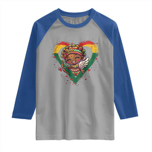 Cute Black Cupid Raglan Shirt Melanin Pride Valentines Day Gift TS12 Sport Gray Royal Print Your Wear