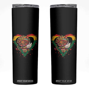 Cute Black Cupid Skinny Tumbler Melanin Pride Valentines Day Gift TS12 Black Print Your Wear