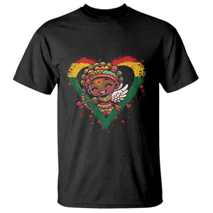 Cute Black Cupid T Shirt Melanin Pride Valentines Day Gift TS12 Black Print Your Wear