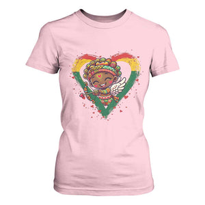 Cute Black Cupid T Shirt For Women Melanin Pride Valentines Day Gift TS12 Light Pink Print Your Wear