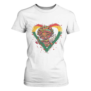 Cute Black Cupid T Shirt For Women Melanin Pride Valentines Day Gift TS12 White Print Your Wear