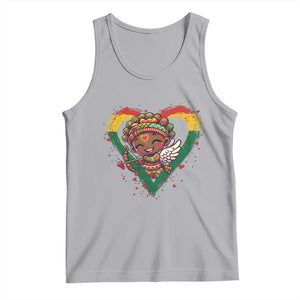 Cute Black Cupid Tank Top Melanin Pride Valentines Day Gift TS12 Athletic Heather Print Your Wear