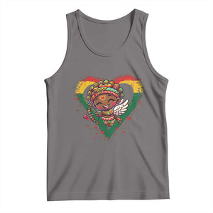 Cute Black Cupid Tank Top Melanin Pride Valentines Day Gift TS12 Deep Heather Print Your Wear