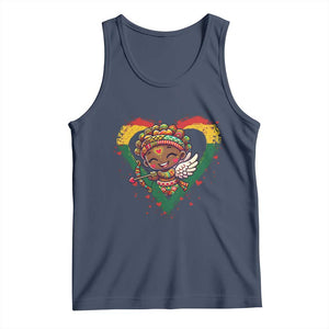 Cute Black Cupid Tank Top Melanin Pride Valentines Day Gift TS12 Navy Print Your Wear