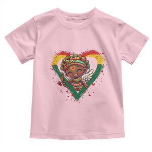 Cute Black Cupid Toddler T Shirt Melanin Pride Valentines Day Gift TS12 Light Pink Print Your Wear