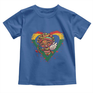 Cute Black Cupid Toddler T Shirt Melanin Pride Valentines Day Gift TS12 Royal Blue Print Your Wear