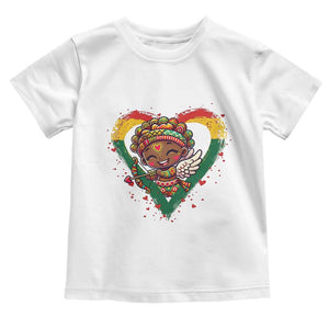 Cute Black Cupid Toddler T Shirt Melanin Pride Valentines Day Gift TS12 White Print Your Wear