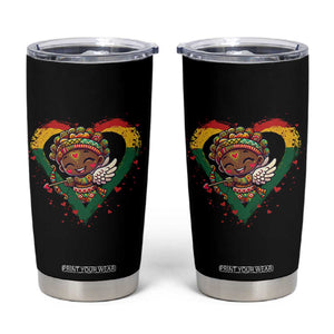 Cute Black Cupid Tumbler Cup Melanin Pride Valentines Day Gift TS12 Black Print Your Wear