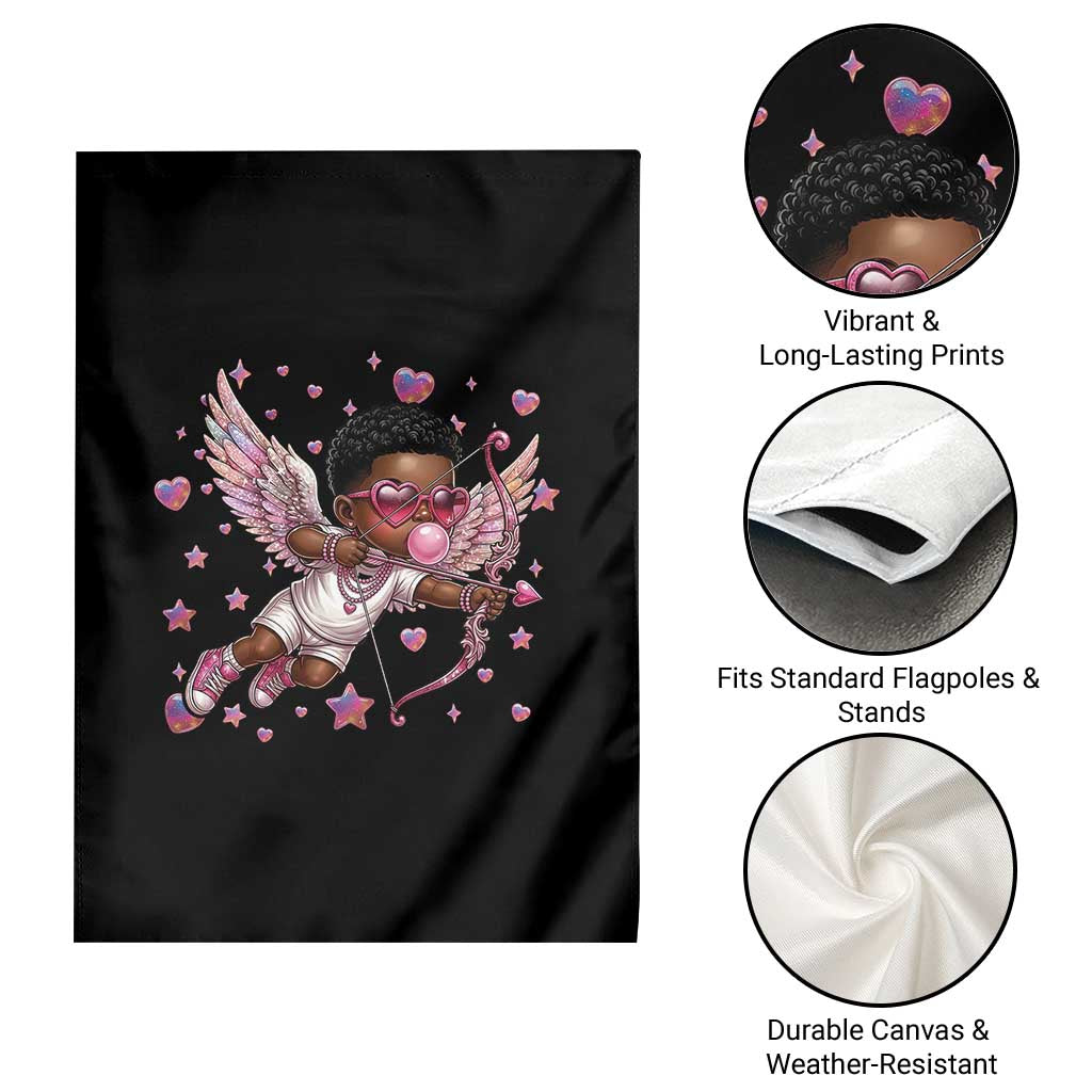 Cute Black Cupid Garden Flag African American Valentines Day Gift TS12 Print Your Wear