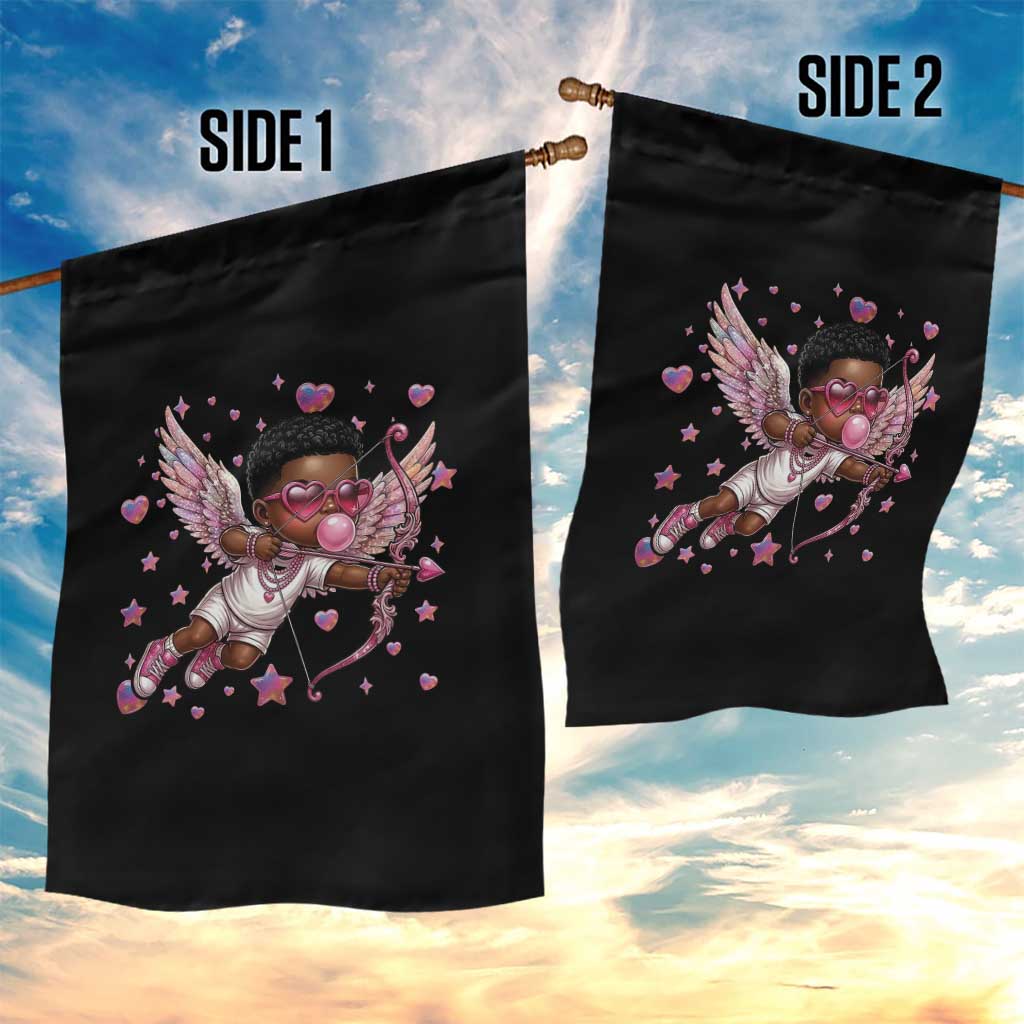 Cute Black Cupid Garden Flag African American Valentines Day Gift TS12 Print Your Wear