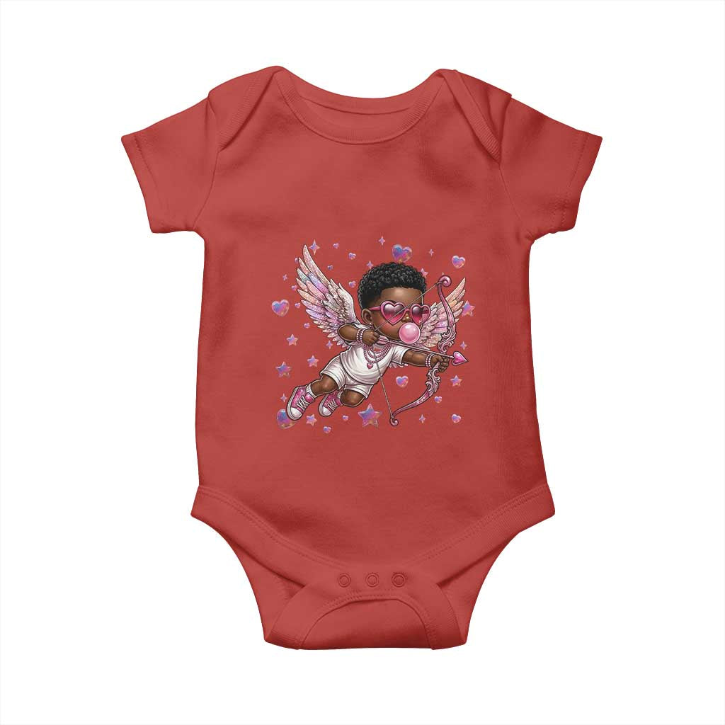 Cute Black Cupid Baby Onesie African American Valentines Day Gift TS12 Red Print Your Wear