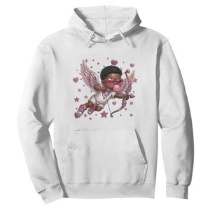 Cute Black Cupid Hoodie African American Valentines Day Gift TS12 White Print Your Wear