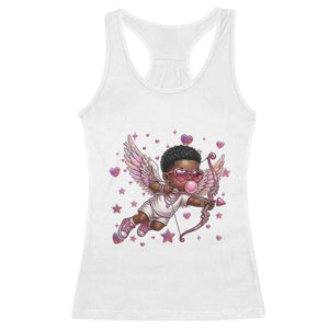 Cute Black Cupid Racerback Tank Top African American Valentines Day Gift TS12 White Print Your Wear