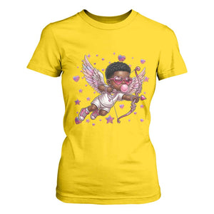 Cute Black Cupid T Shirt For Women African American Valentines Day Gift TS12 Daisy Print Your Wear