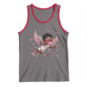 Cute Black Cupid Tank Top African American Valentines Day Gift TS12 Deep Heather Red Print Your Wear
