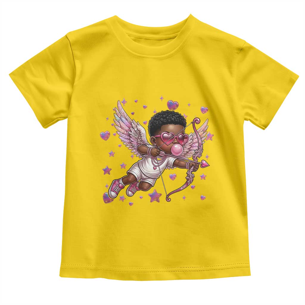 Cute Black Cupid Toddler T Shirt African American Valentines Day Gift TS12 Daisy Print Your Wear