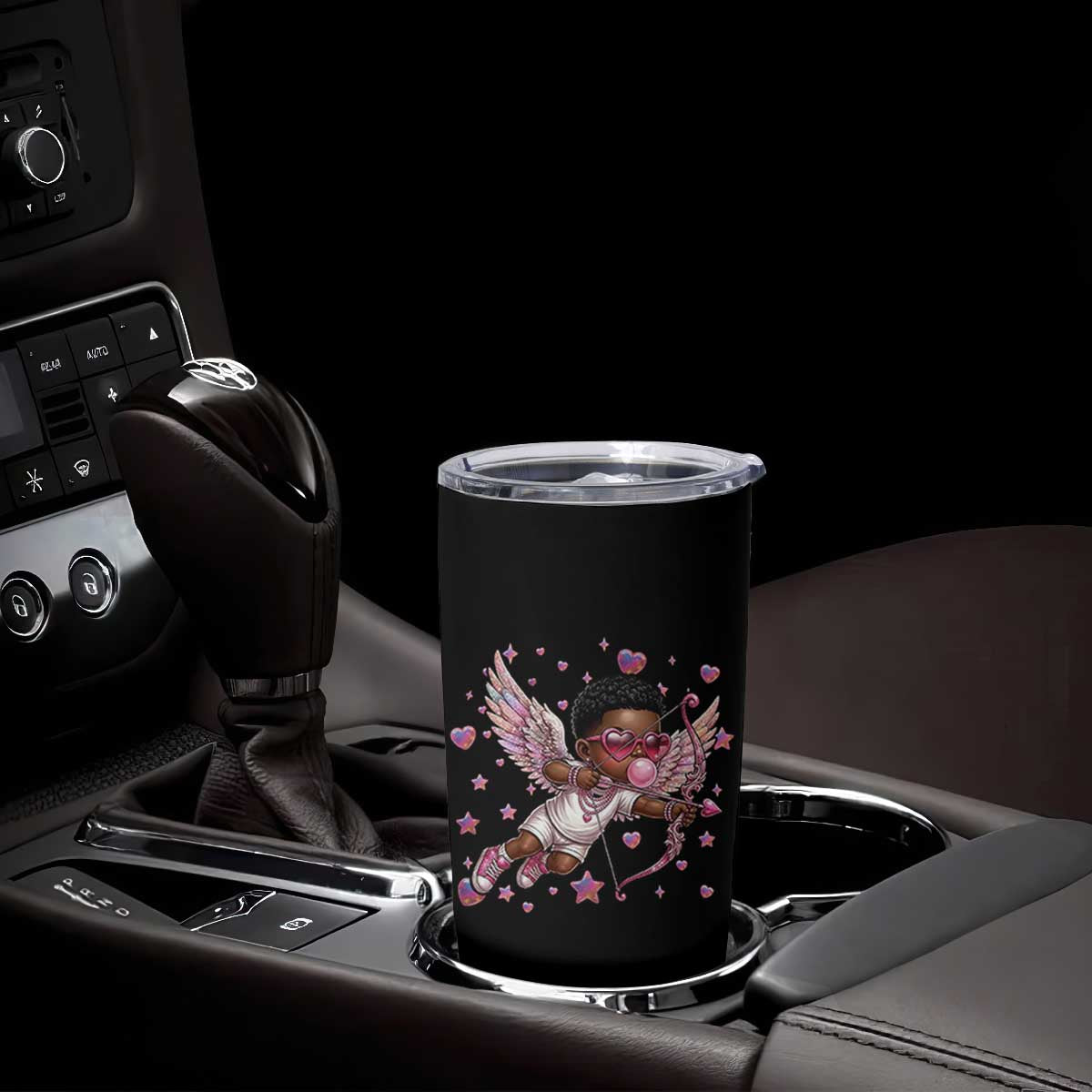 Cute Black Cupid Tumbler Cup African American Valentines Day Gift TS12 Print Your Wear