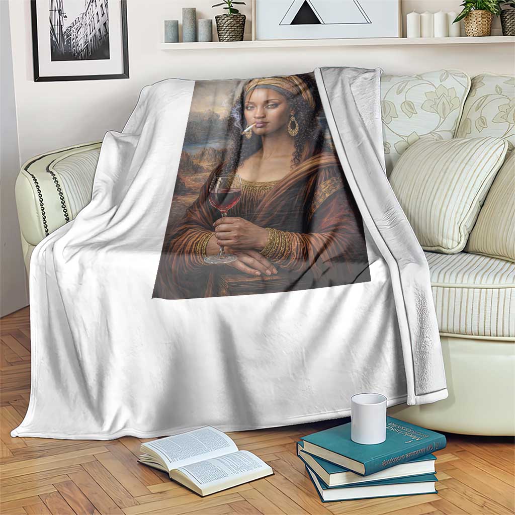 Funny Black Mona Lisa Throw Blanket Melanin Queen Black History Month TS12 Print Your Wear