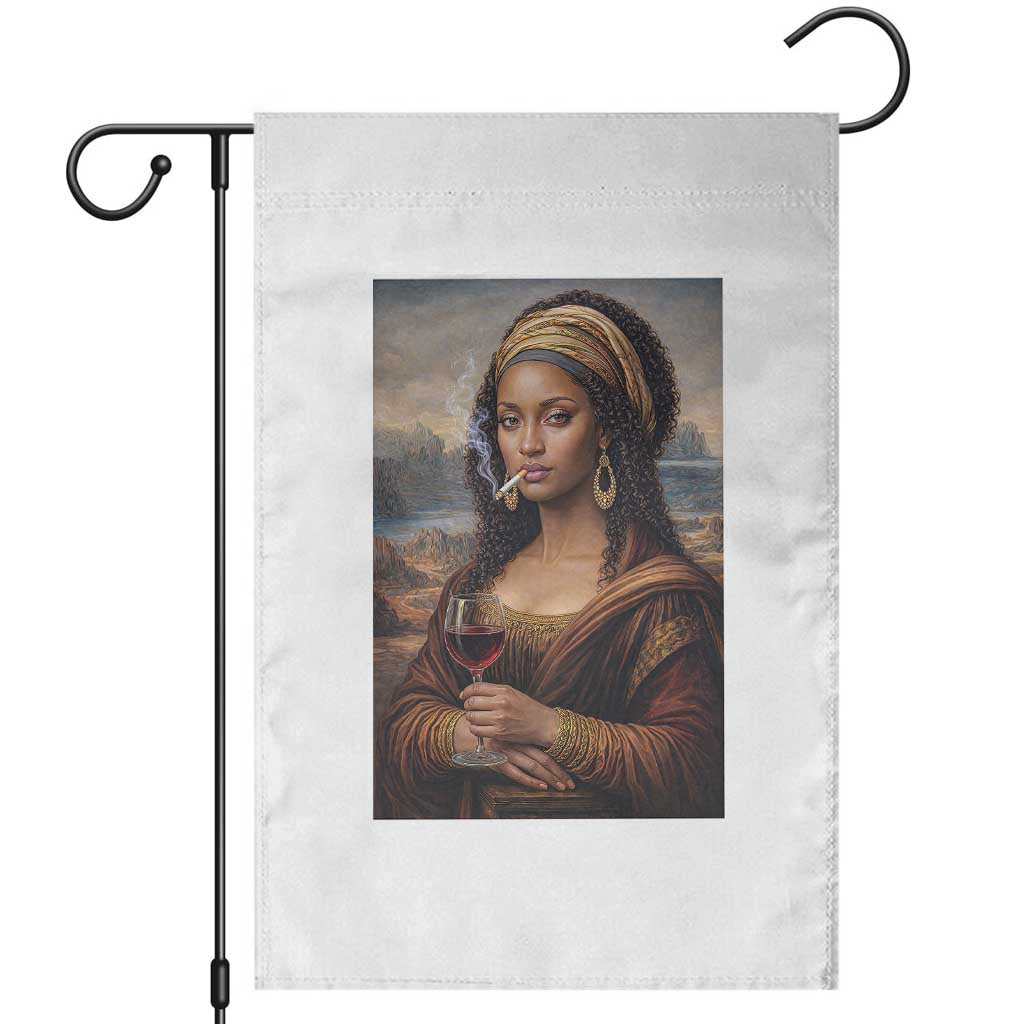 Funny Black Mona Lisa Garden Flag Melanin Queen Black History Month TS12 Black Print Your Wear