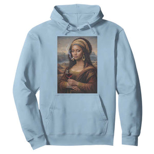 Funny Black Mona Lisa Hoodie Melanin Queen Black History Month TS12 Light Blue Print Your Wear