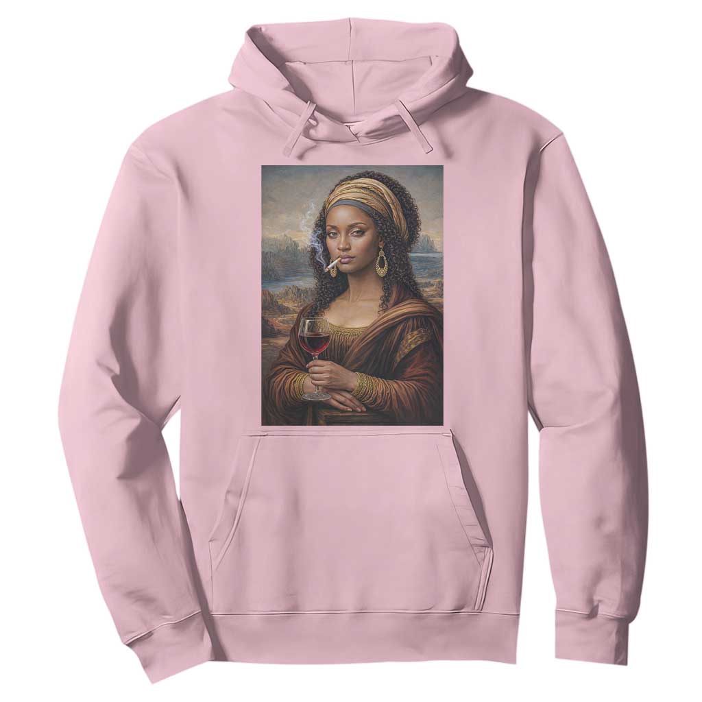 Funny Black Mona Lisa Hoodie Melanin Queen Black History Month TS12 Light Pink Print Your Wear