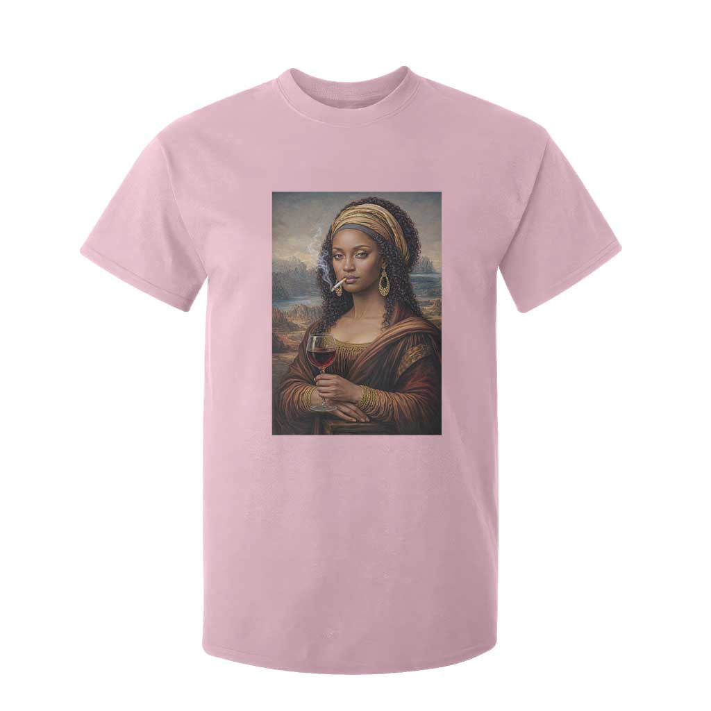 Funny Black Mona Lisa T Shirt For Kid Melanin Queen Black History Month TS12 Light Pink Print Your Wear