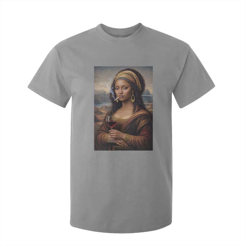 Funny Black Mona Lisa T Shirt For Kid Melanin Queen Black History Month TS12 Sport Gray Print Your Wear